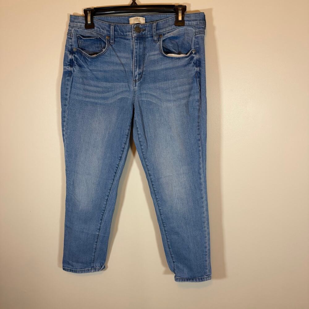 Loft Outlet Light Wash Blue Skinny Cropped Jeans Womens 8P Mid Rise Casual